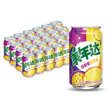 美年达可乐 Mirinda 百香果菠萝味 果味汽水 低糖酸甜